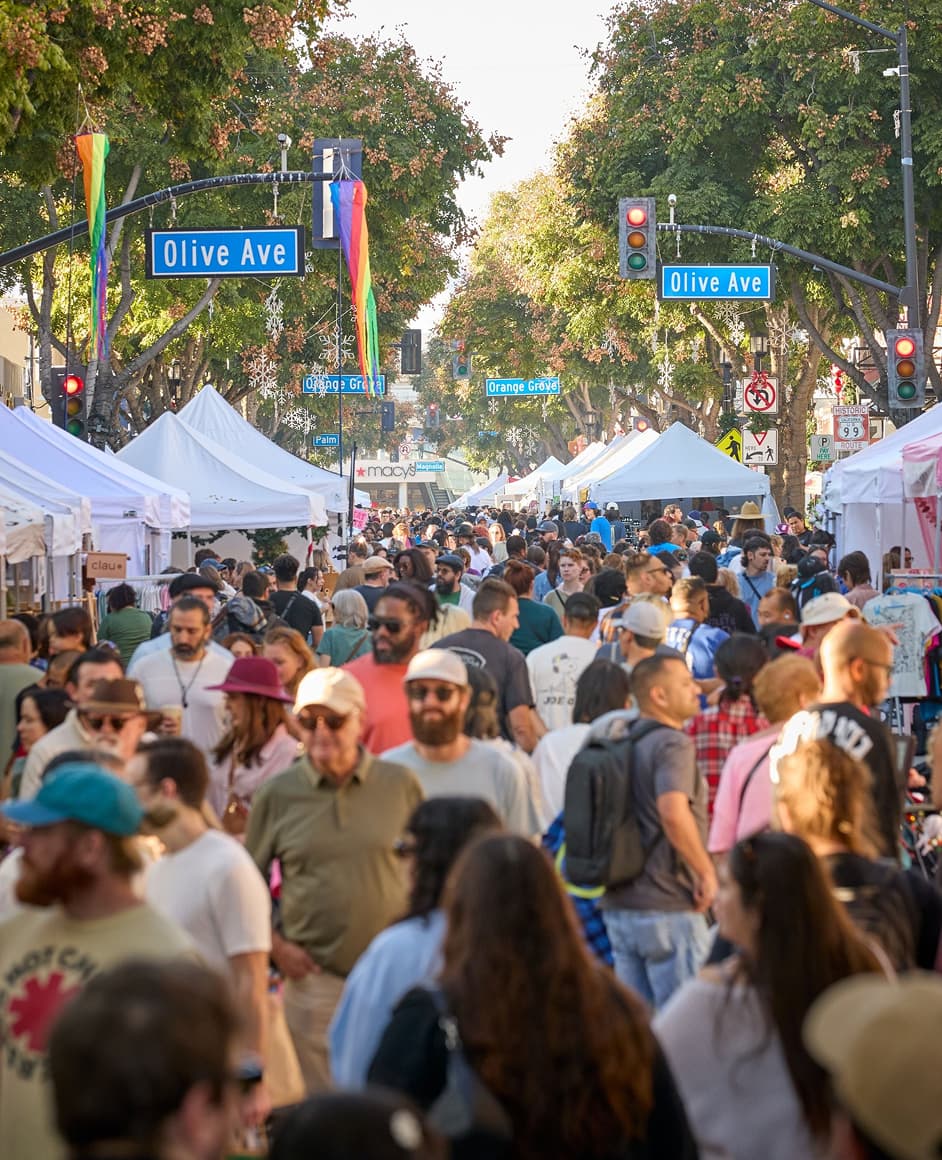 Crowd gathered at a Downtown Burbank festival