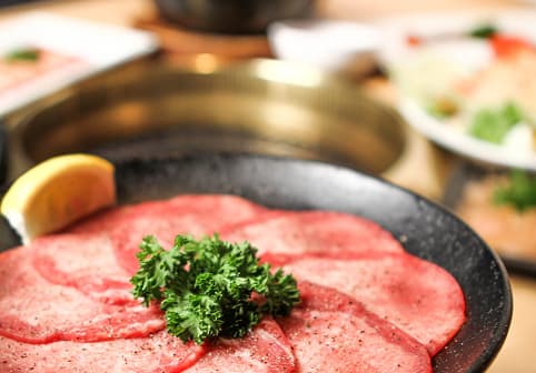 Tabletop grill spread at Gyu-Kaku